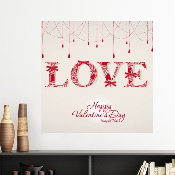 爱情水滴图案墙贴壁纸房间贴花