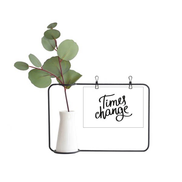 时间改变励志短语金属相框陶瓷花瓶装饰