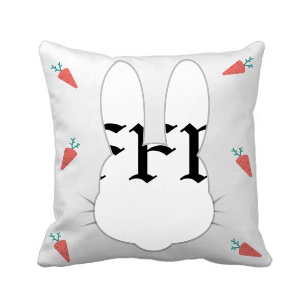fff团单身狗的怒火兔子方形抱枕靠枕沙发靠垫双面含芯礼物
