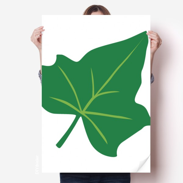 白桦树叶卡通海报贴纸80x55cm墙贴纸卧室家居装饰