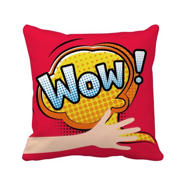 卡通惊叹对话框手方形抱枕靠枕沙发靠垫双面含芯礼物