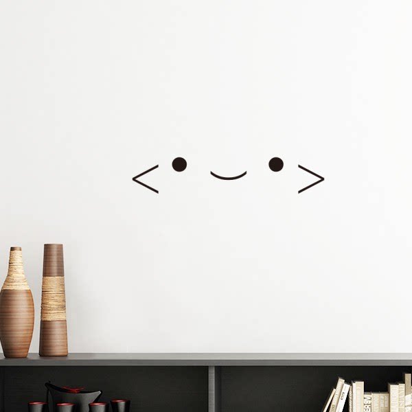 可爱颜文字微笑表情墙贴壁纸房间贴花