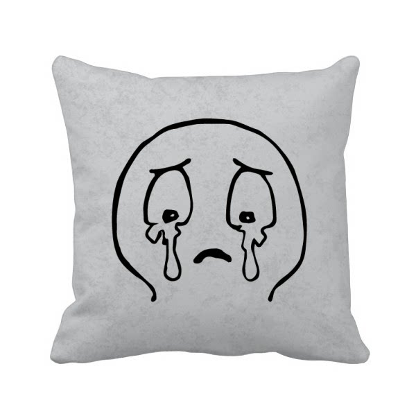流泪黑色聊天表情纹样方形抱枕靠枕沙发靠垫双面含芯礼物
