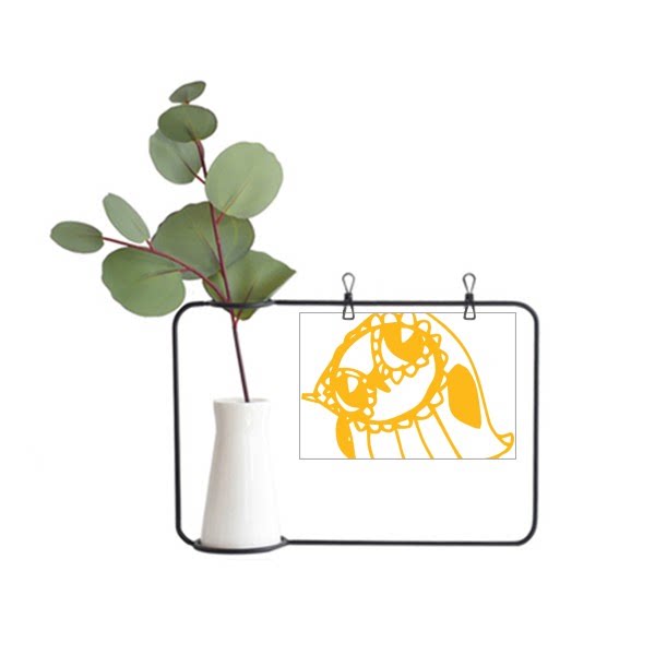 卡通可爱歪头鸟保护动物爱宠人士金属相框陶瓷花瓶装饰