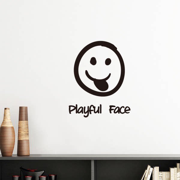 白色调皮可爱聊天表情包学校卧室房间装饰贴画