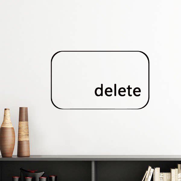 键盘符号delete删除键墙贴壁纸房间贴花
