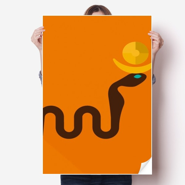 古埃及眼镜蛇纹路图案海报贴纸80x55cm墙贴纸卧室家居装饰