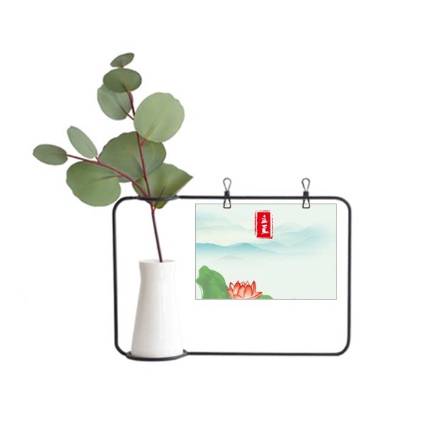 二十四节气立夏图案金属相框陶瓷花瓶装饰