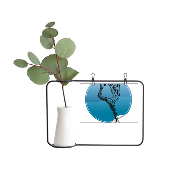 冬季运动女子花样滑冰金属相框陶瓷花瓶装饰