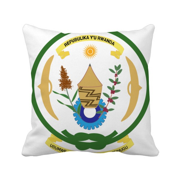 卢旺达非洲国徽方形抱枕靠枕沙发靠垫双面含芯礼物