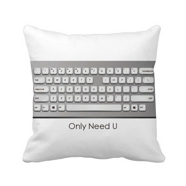 程序员键盘标志只需要你方形抱枕靠枕沙发靠垫双面含芯礼物