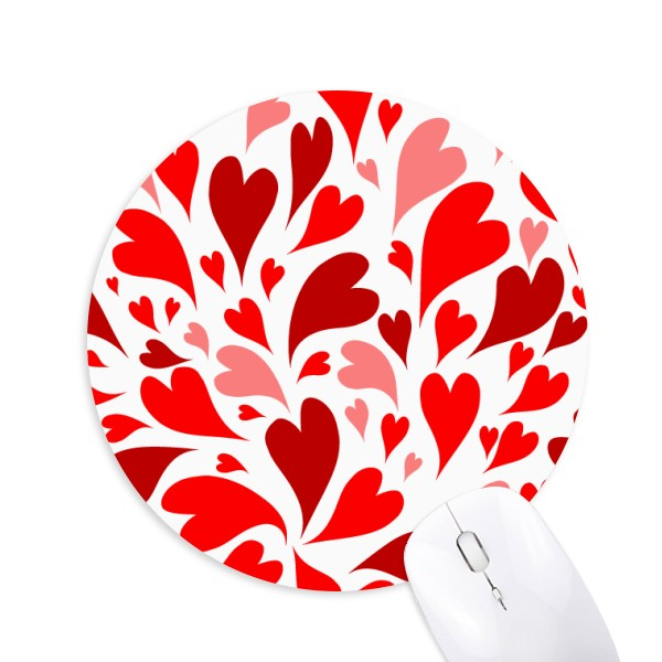 爱心重复图案圆形游戏办公防滑橡胶鼠标垫礼物