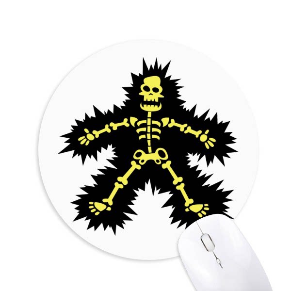 触电骷髅骨架卡通圆形游戏办公防滑橡胶鼠标垫礼物