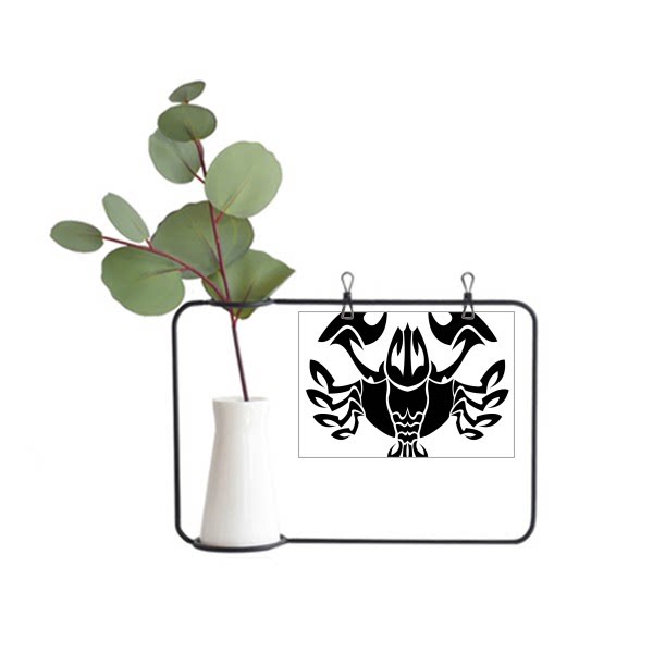 星座巨蟹座标志剪影插画图案金属相框陶瓷花瓶装饰