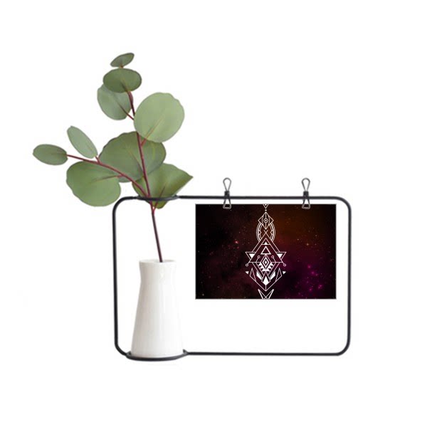 宇宙外星人图腾符号金属相框陶瓷花瓶装饰