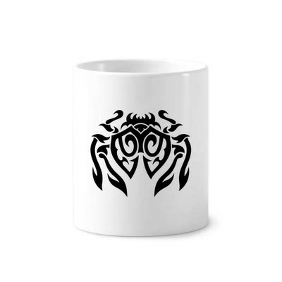 黑色插画蜘蛛昆虫纹样陶瓷刷牙杯子笔筒白色马克杯礼物