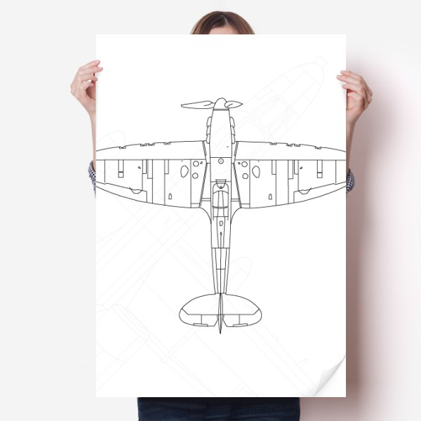 战斗机军事线稿海报贴纸80x55cm墙贴纸卧室家居装饰