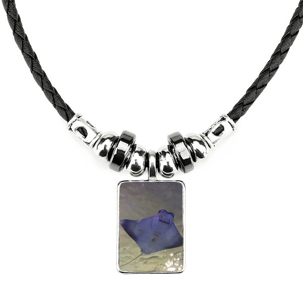 海洋光线鳐鱼水自然手工皮绳项链吊坠饰品