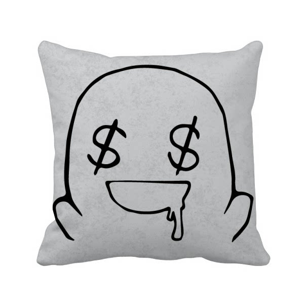 流口水黑色聊天表情纹样方形抱枕靠枕沙发靠垫双面含芯礼物