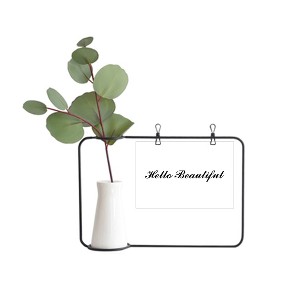 你好美丽英语励志意境短语金属相框陶瓷花瓶装饰