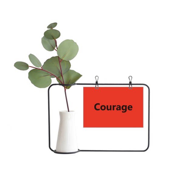 勇气courage英文名言励志词金属相框陶瓷花瓶装饰