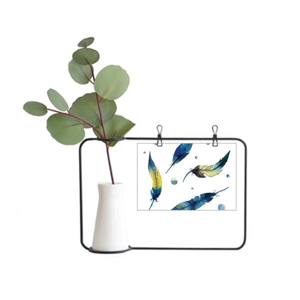 羽毛渐变静止雪景飘落凋零唯美金属相框陶瓷花瓶装饰