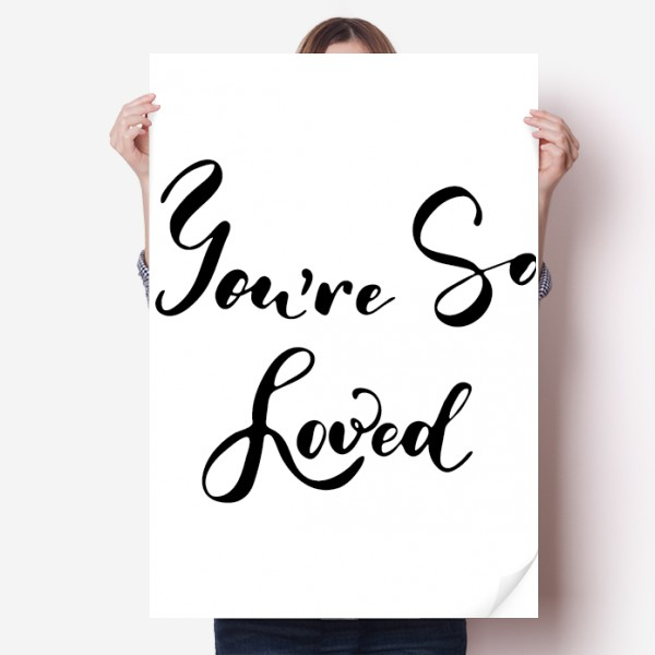 你真可爱英文手写艺术海报贴纸80x55cm墙贴纸卧室家居装饰