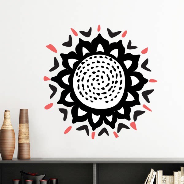 向日葵墨西哥图腾剪影墙贴壁纸房间贴花