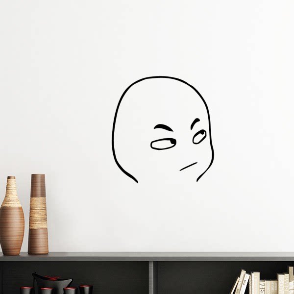 严肃的目视黑色聊天表情墙贴壁纸房间贴花