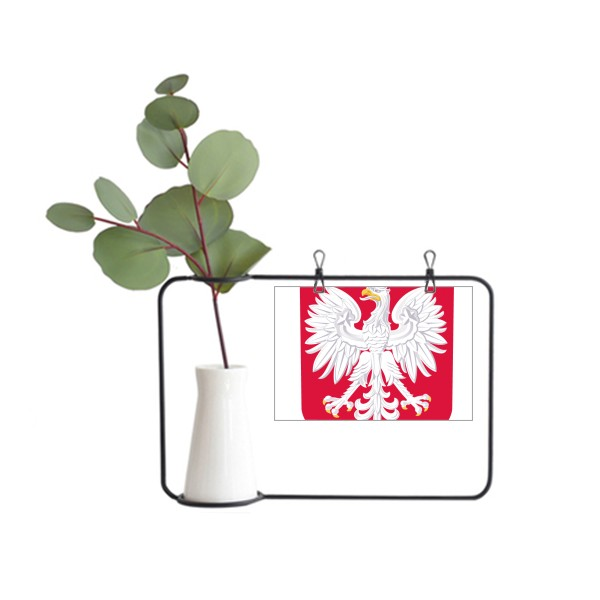 波兰欧洲国徽金属相框陶瓷花瓶装饰