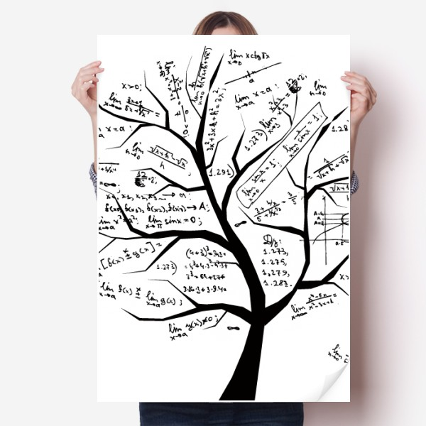 树形求极限数学理科公式海报贴纸80x55cm墙贴纸卧室家居装饰