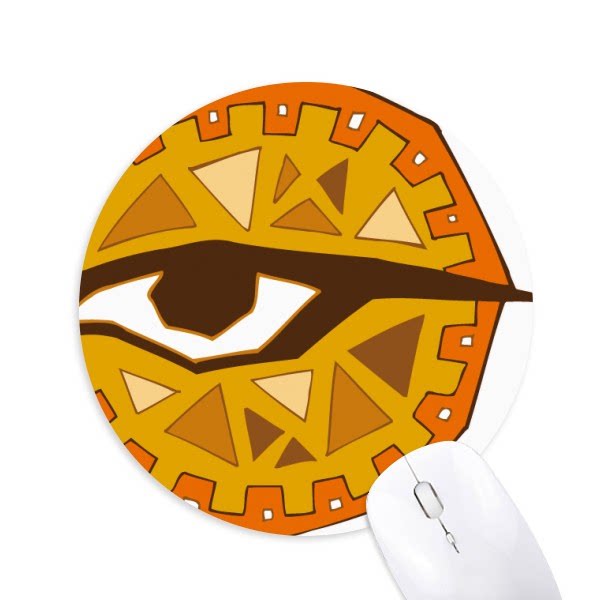 埃及红黄眼睛图腾圆形游戏办公防滑橡胶鼠标垫礼物