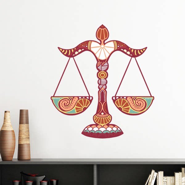 天秤座星座标志插画图案墙贴壁纸房间贴花
