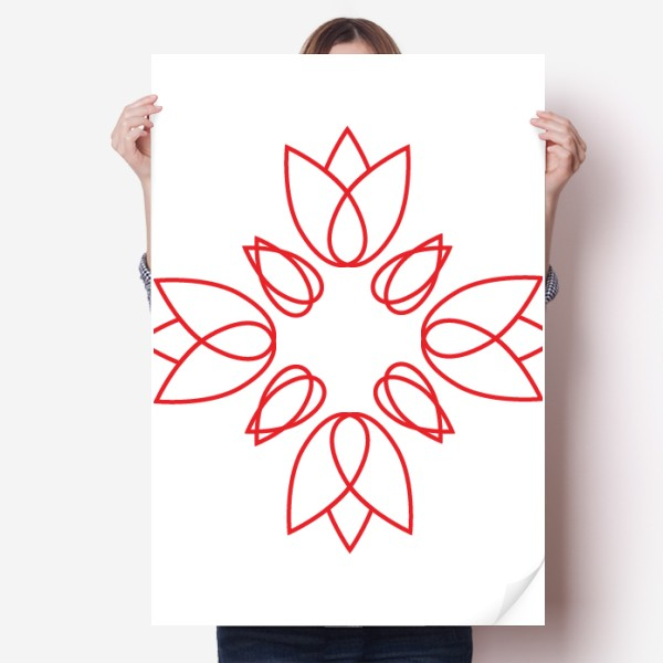 花卉植物线条纹样海报贴纸80x55cm墙贴纸卧室家居装饰