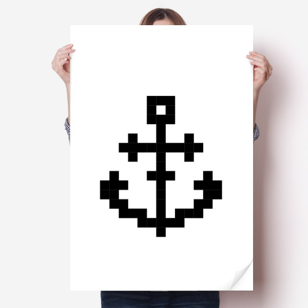 夏日航海航海员水手像素海报贴纸80x55cm墙贴纸卧室家居装饰