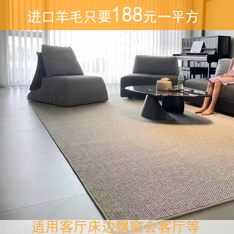 羊毛混纺大圈绒地毯任意尺寸定制客厅沙发床边飘窗毯家用商用满铺