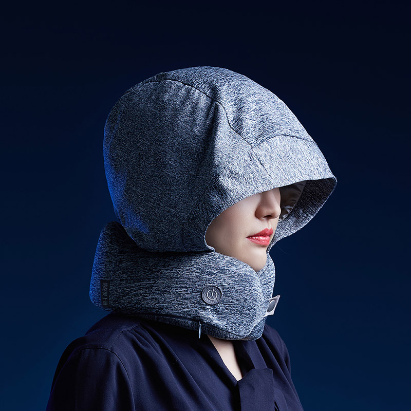 大熊座连帽护颈u形枕骨传导蓝牙音乐u型枕头飞机旅行脖子靠枕便携