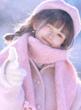 混羊毛尼女生纯色贝雷帽秋冬季