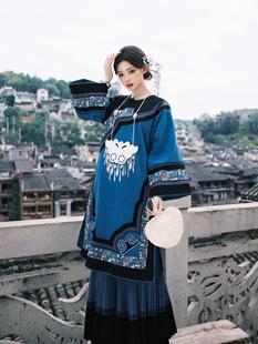 彝族服装套装女四川凉山刺绣彝族盛装火把节少数民族高端旅拍写真