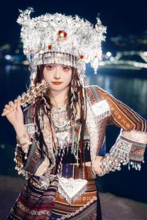 苗族服装女全套侗族元素改良少数民族刺绣服装土家族旅拍演出服新