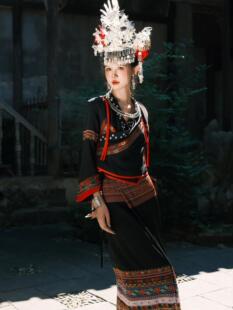 布朗族服饰民族风礼服少数民族特色傣族服装土家族旅拍演出舞台服