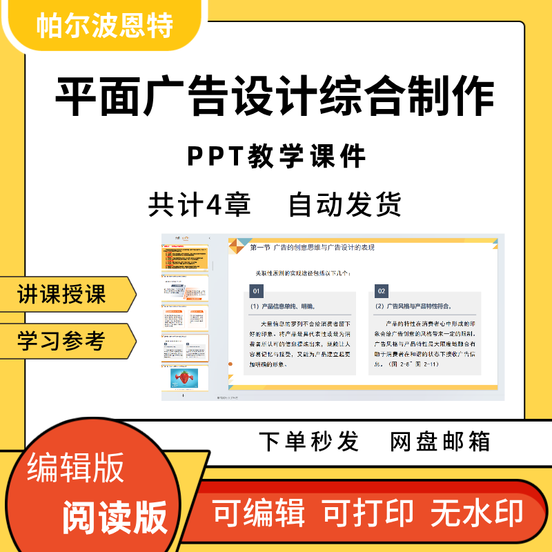平面广告设计综合制作PPT教学课件讲课备课学习广告