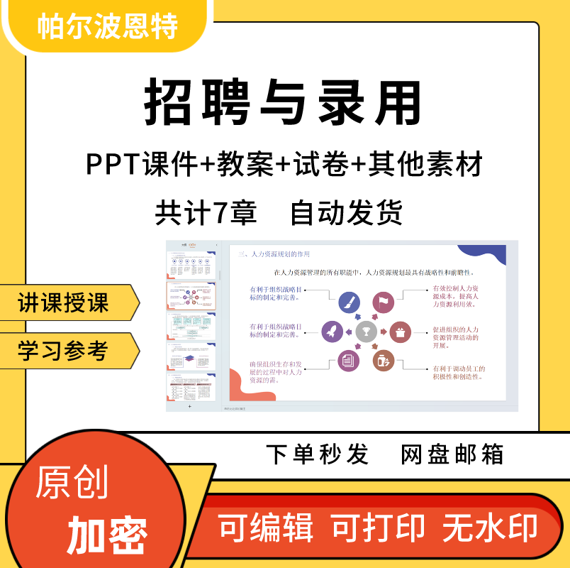 招聘与录用PPT课件教案试卷题讲课备课详案人员招募