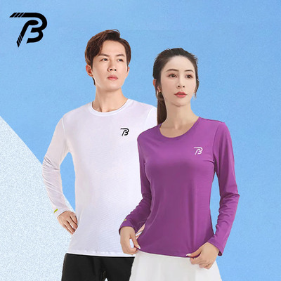 破三体育男女装长袖t恤速干马拉松跑步训练服秋冬季健身运动上衣