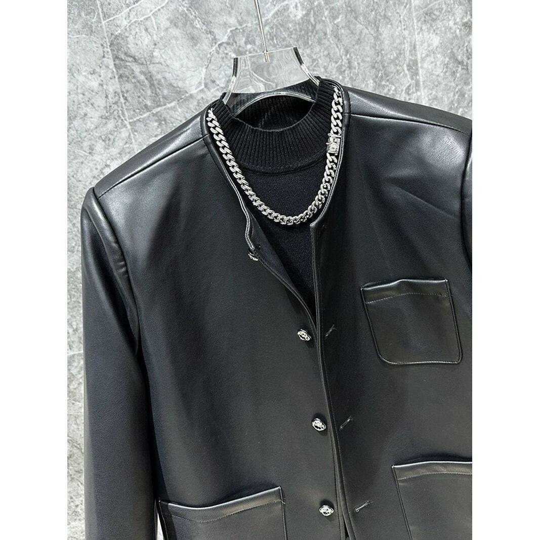 复古小众皮衣夹克休闲痞帅高级感潮牌机车服外套宽松男士ins新品