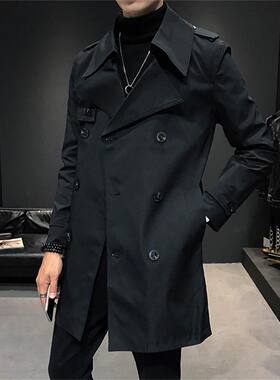 风衣男中长款韩版修身秋