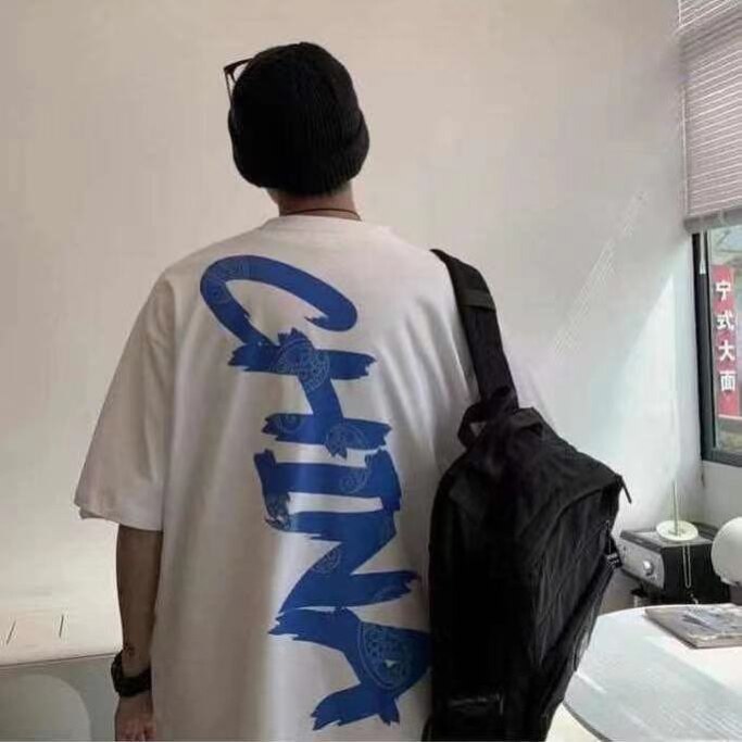 100%纯棉夏装情侣装短袖t恤男韩版宽松大码半袖ins学生上衣班服潮