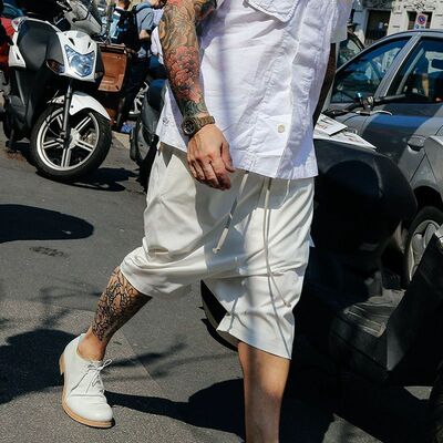 nick wooster 棉麻吊裆短裤五分裤松紧腰大码宽松中裤潮爆款大码