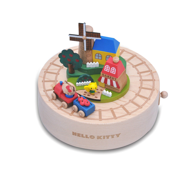 JEANCARD 뮤직 박스 키티 고양이 자동차 나무 뮤직 박스 발렌타인 데이 어린이와 소녀를 위한 생일 선물로