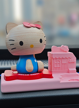 车载中控香薰摆件KT猫摇头公仔